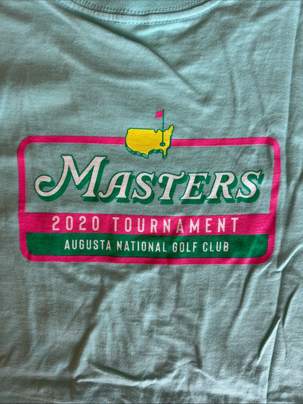 NEW WITH TAGS Masters Light Teal Short-Sleeve Youth Tee with Masters Logo